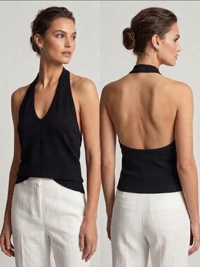 Rampage Black Halter V-Neck Knit Camisole